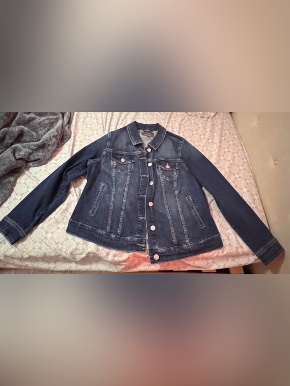 Classic Dark Blue Denim Jacket - Women's